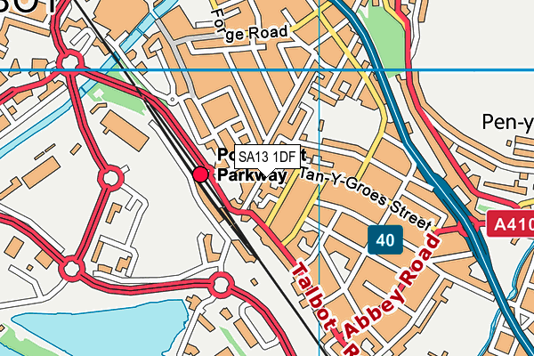 SA13 1DF map - OS VectorMap District (Ordnance Survey)