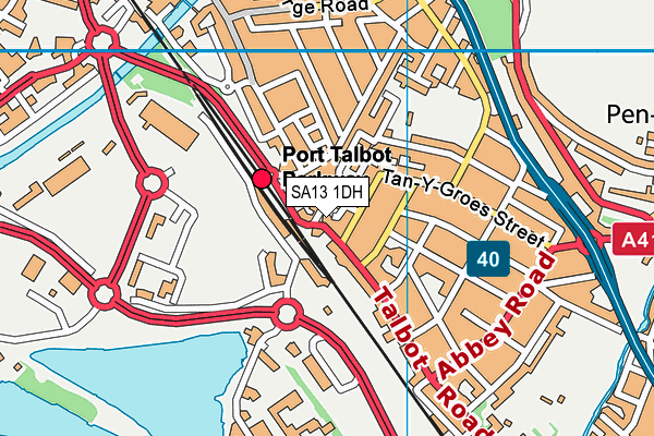 SA13 1DH map - OS VectorMap District (Ordnance Survey)