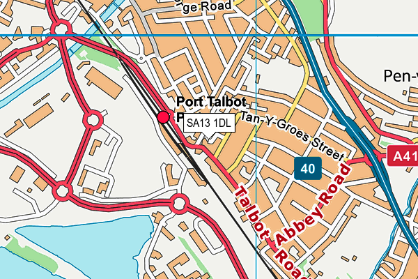 SA13 1DL map - OS VectorMap District (Ordnance Survey)