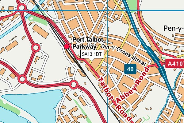 SA13 1DT map - OS VectorMap District (Ordnance Survey)