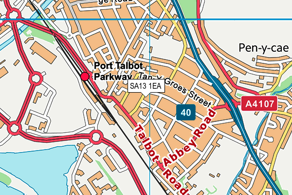 SA13 1EA map - OS VectorMap District (Ordnance Survey)