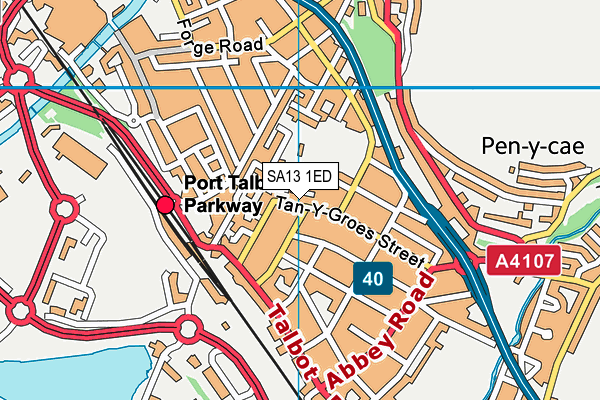 SA13 1ED map - OS VectorMap District (Ordnance Survey)