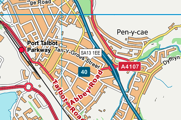 SA13 1EE map - OS VectorMap District (Ordnance Survey)