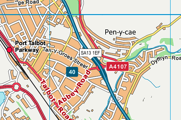 SA13 1EF map - OS VectorMap District (Ordnance Survey)