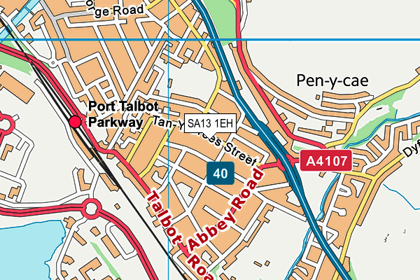 SA13 1EH map - OS VectorMap District (Ordnance Survey)