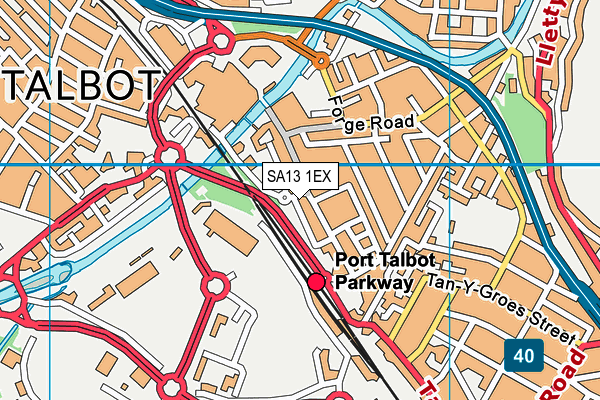 SA13 1EX map - OS VectorMap District (Ordnance Survey)