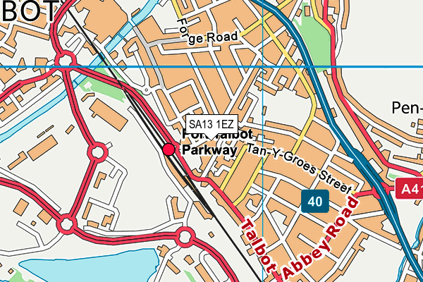 SA13 1EZ map - OS VectorMap District (Ordnance Survey)