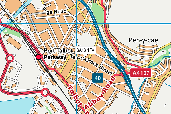 SA13 1FA map - OS VectorMap District (Ordnance Survey)