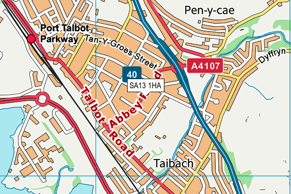 SA13 1HA map - OS VectorMap District (Ordnance Survey)