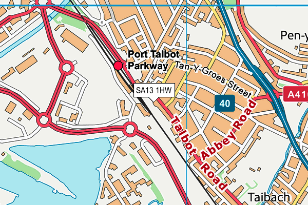 SA13 1HW map - OS VectorMap District (Ordnance Survey)