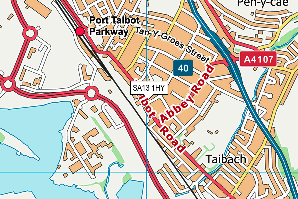 SA13 1HY map - OS VectorMap District (Ordnance Survey)