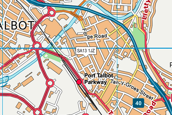 SA13 1JZ map - OS VectorMap District (Ordnance Survey)