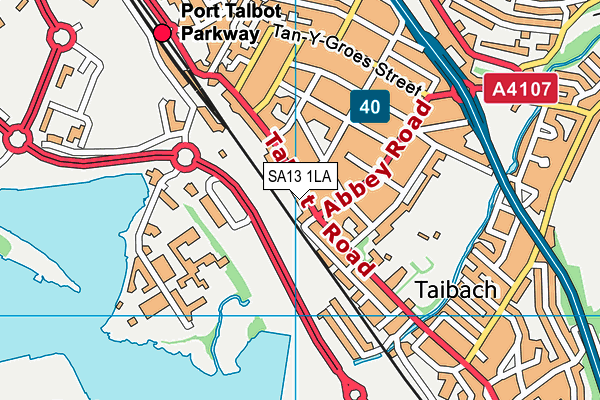 SA13 1LA map - OS VectorMap District (Ordnance Survey)