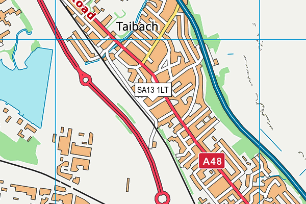 SA13 1LT map - OS VectorMap District (Ordnance Survey)