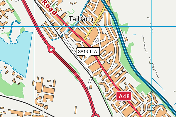 SA13 1LW map - OS VectorMap District (Ordnance Survey)