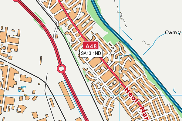 SA13 1ND map - OS VectorMap District (Ordnance Survey)