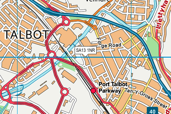 SA13 1NR map - OS VectorMap District (Ordnance Survey)