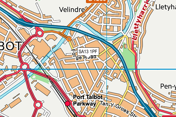 SA13 1PF map - OS VectorMap District (Ordnance Survey)