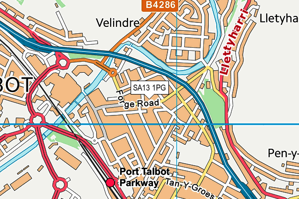 SA13 1PG map - OS VectorMap District (Ordnance Survey)