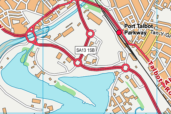 SA13 1SB map - OS VectorMap District (Ordnance Survey)