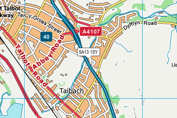 SA13 1SY map - OS VectorMap District (Ordnance Survey)