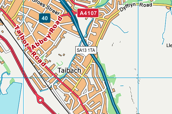 SA13 1TA map - OS VectorMap District (Ordnance Survey)