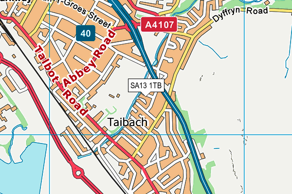 SA13 1TB map - OS VectorMap District (Ordnance Survey)