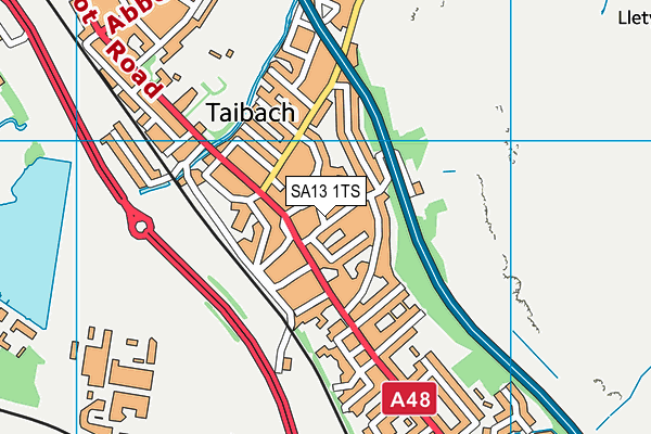 SA13 1TS map - OS VectorMap District (Ordnance Survey)