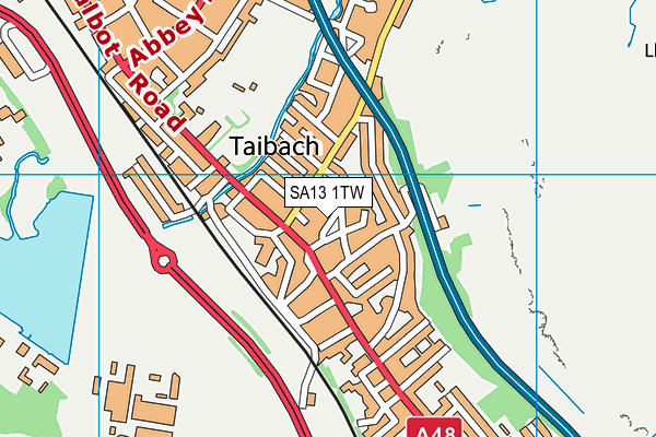 SA13 1TW map - OS VectorMap District (Ordnance Survey)