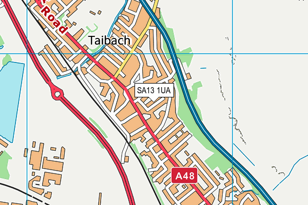 SA13 1UA map - OS VectorMap District (Ordnance Survey)