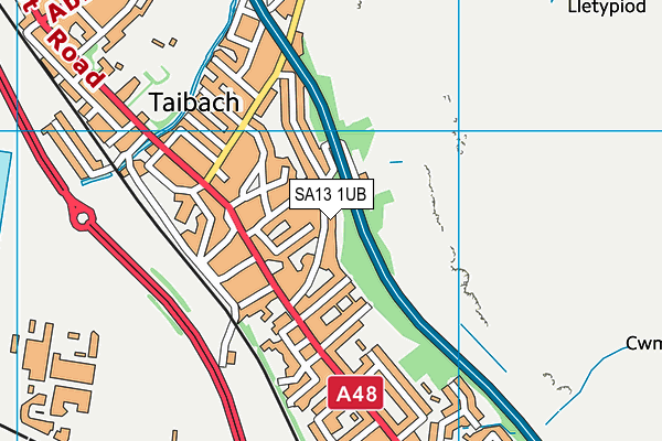 SA13 1UB map - OS VectorMap District (Ordnance Survey)