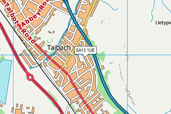 SA13 1UE map - OS VectorMap District (Ordnance Survey)