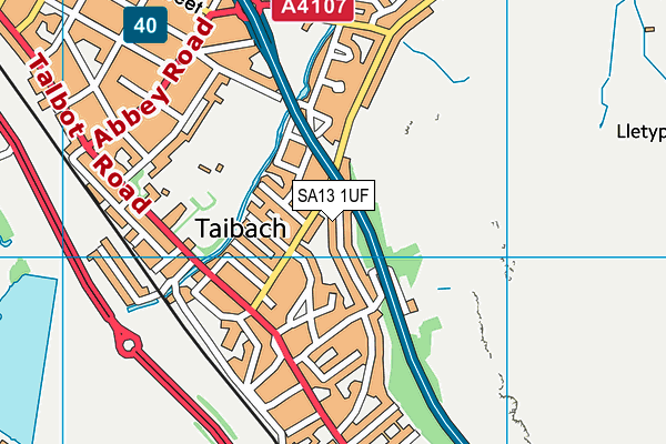 SA13 1UF map - OS VectorMap District (Ordnance Survey)