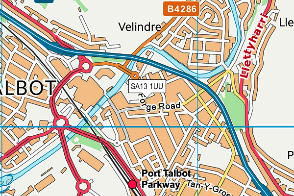 SA13 1UU map - OS VectorMap District (Ordnance Survey)