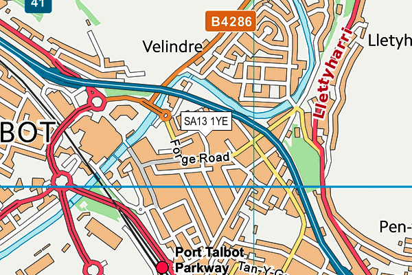 SA13 1YE map - OS VectorMap District (Ordnance Survey)