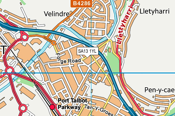 SA13 1YL map - OS VectorMap District (Ordnance Survey)
