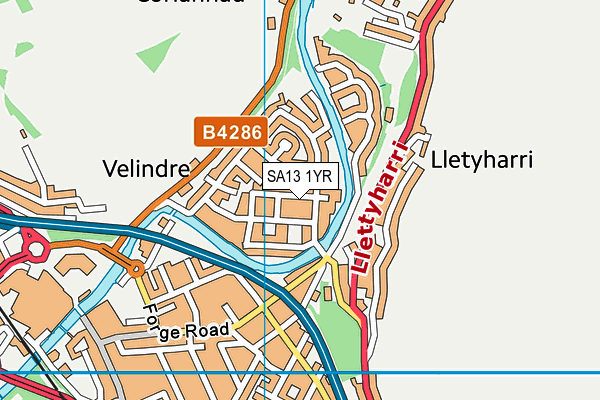 SA13 1YR map - OS VectorMap District (Ordnance Survey)