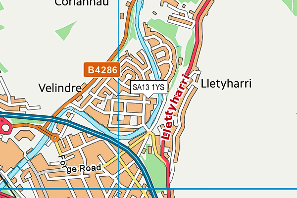 SA13 1YS map - OS VectorMap District (Ordnance Survey)