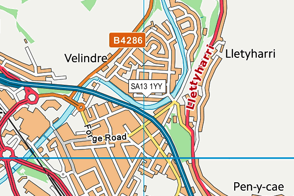 SA13 1YY map - OS VectorMap District (Ordnance Survey)