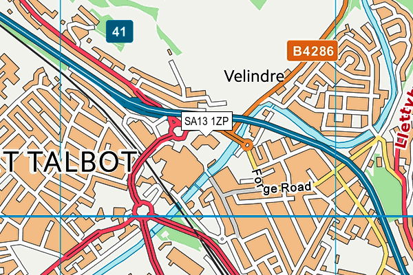 SA13 1ZP map - OS VectorMap District (Ordnance Survey)