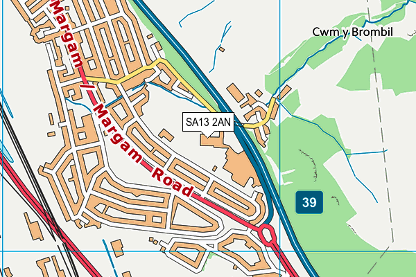 Ysgol Cwm Brombil map (SA13 2AN) - OS VectorMap District (Ordnance Survey)
