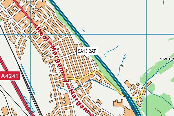 SA13 2AT map - OS VectorMap District (Ordnance Survey)