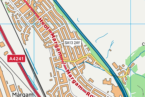 SA13 2AY map - OS VectorMap District (Ordnance Survey)