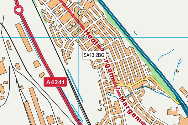 SA13 2BG map - OS VectorMap District (Ordnance Survey)