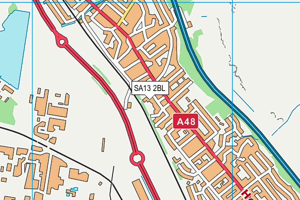 SA13 2BL map - OS VectorMap District (Ordnance Survey)