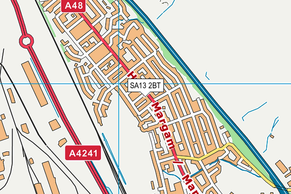 SA13 2BT map - OS VectorMap District (Ordnance Survey)