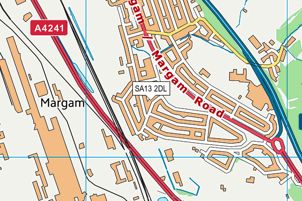 SA13 2DL map - OS VectorMap District (Ordnance Survey)