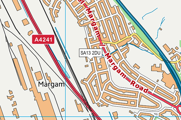 SA13 2DU map - OS VectorMap District (Ordnance Survey)