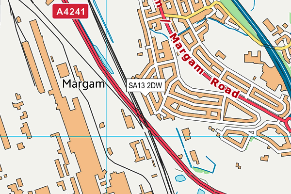 SA13 2DW map - OS VectorMap District (Ordnance Survey)