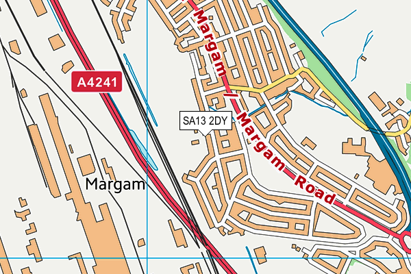 SA13 2DY map - OS VectorMap District (Ordnance Survey)